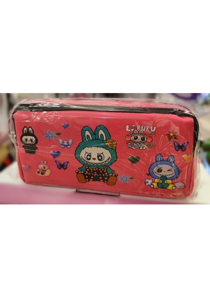 Labubu Figürlü Çift Bölmeli Kalem Kutusu/çantası AD11121