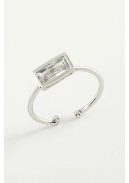 Dikdörtgen Zirkon Taşlı Yüzük