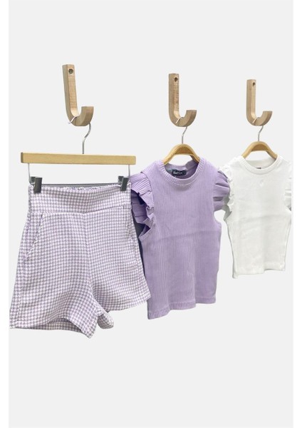 Mojo Kız Çocuk Kazayağı Keten Şort 3852 Mor