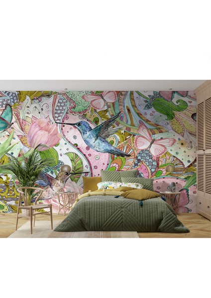 Isı ve Ses Yalıtımlı Yırtılmaz Duvar Kağıdı – Floral Harmony