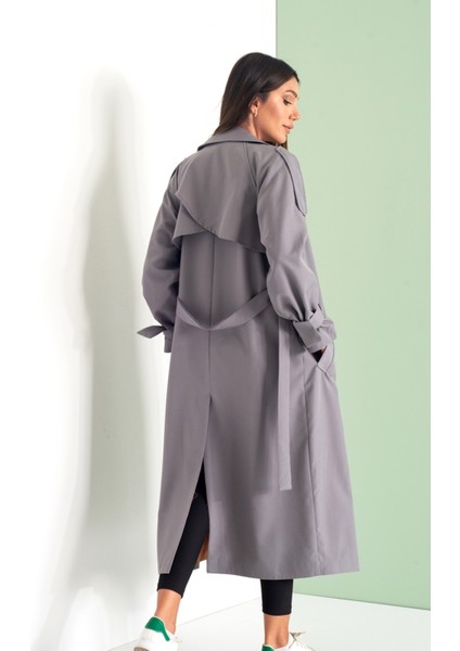 Şık Taş Rengi Düğmeli Trençkot – Rahat ve Modern Kesim modelleri