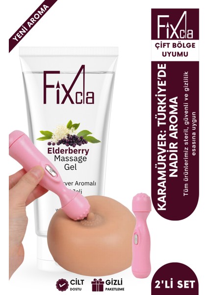 Karamürver Aromalı Su Bazlı Kayganlaştırıcı Jel 100 ml + Pembe Mini Vibratör 14.8 cm 2’li Set