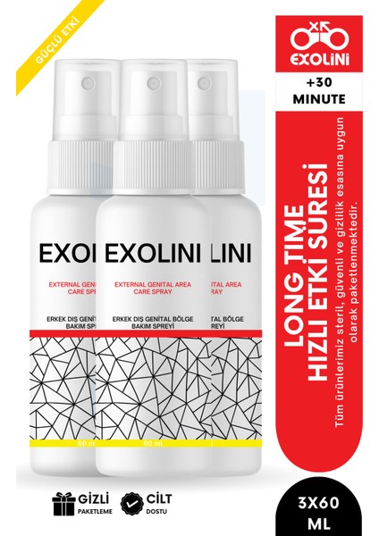 Long Time Erkek Sprey 3X60 ml | Uzun Deneyim, Hızlı Etki, Etkili Formül