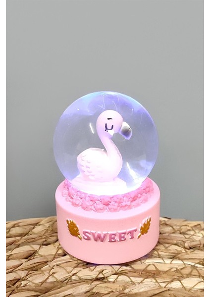 Flamingo Işıklı Kar Küresi Minik