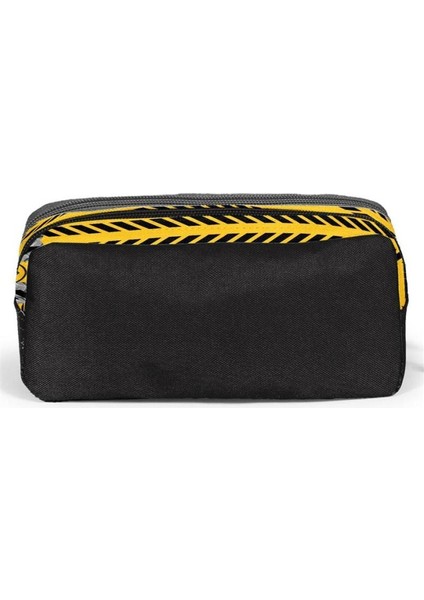 Sarı Siyah Robot Desenli İki Bölmeli Kalem Çantası 12098