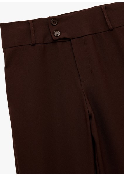 Slim Fit Çift Düğmeli Ispanyol Paça Pantolon modelleri