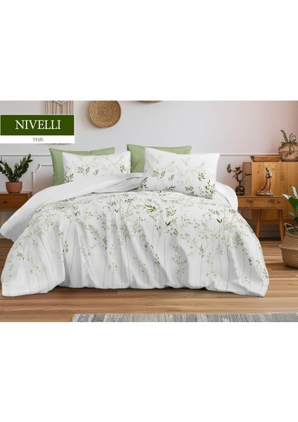 Nıvellı Yeşil Tek Kişilik Nevresim Takımı