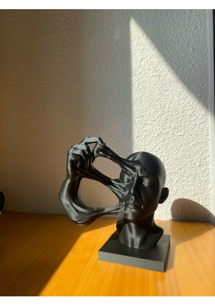 Soyut Yüz Çekiştiren Heykel – Biblo Modern Dekoratif Büst