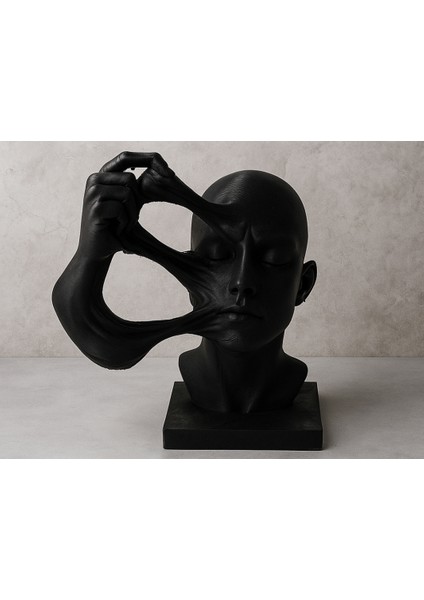 Soyut Yüz Çekiştiren Heykel – Biblo Modern Dekoratif Büst fiyatları