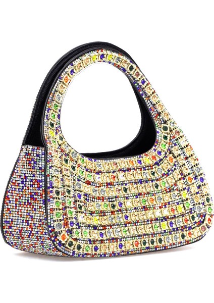 25YG586 Kadın Taşlı Abiye Çanta Çok Renkli fiyatları