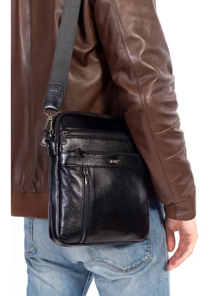 Çok Bölmeli, 11 İnç Tablet Bölmeli Hakiki Deri Omuz Çanta Siyah fırsatları