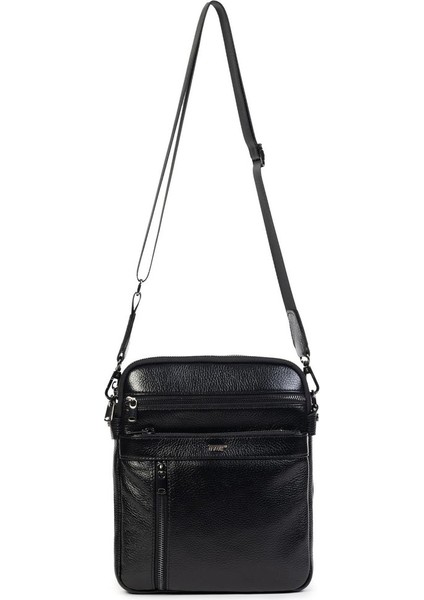 Çok Bölmeli, 11 İnç Tablet Bölmeli Hakiki Deri Omuz Çanta Siyah indirimleri