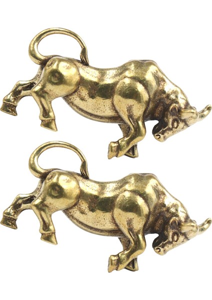 2 Parça Pirinç Öküz Anahtarlık Kolye Boğa Süsü Oturma Odası Yatak Odası Için (Yurt Dışından) fiyatları