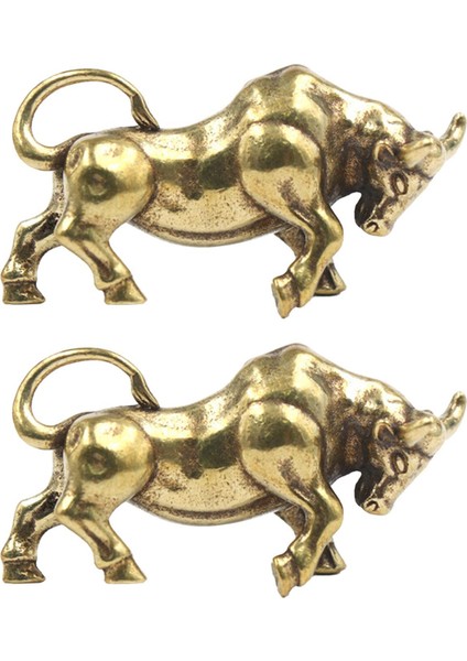 2 Parça Pirinç Öküz Anahtarlık Kolye Boğa Süsü Oturma Odası Yatak Odası Için (Yurt Dışından) fırsatları