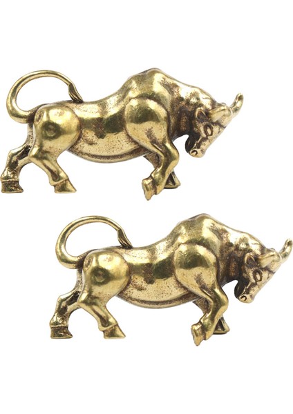 2 Parça Pirinç Öküz Anahtarlık Kolye Boğa Süsü Oturma Odası Yatak Odası Için (Yurt Dışından) indirimleri