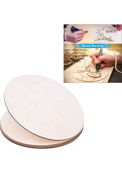Bitirilmemiş Ahşap Dilimleri, 5 Yuvarlak Boş Ahşap Kesik Dekorları (Yurt Dışından) modelleri