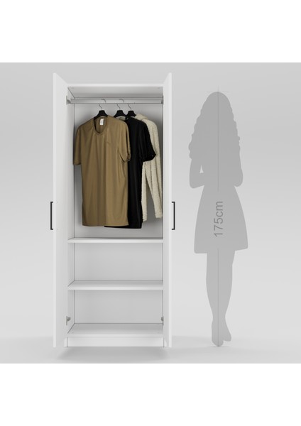 2 Kapaklı Elbise Dolabı 180X70X45CM 03102502