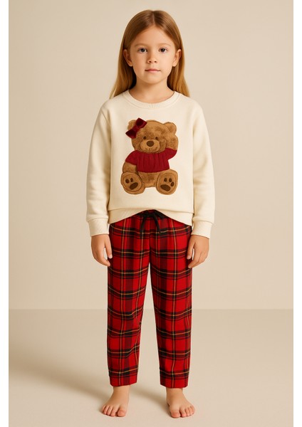Kız Çocuk Teddy Pantolon Pijama Altı Kırmızı fiyatları