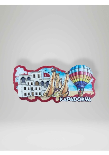 Kapadokya Temalı Kabartmalı Polyester Magnet Buzdolabı Süsü (KOD:972) 9,5cm x 4,5cm