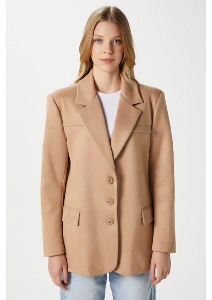 Kadın Thomas Süet Taba Blazer Ceket: indirimleri