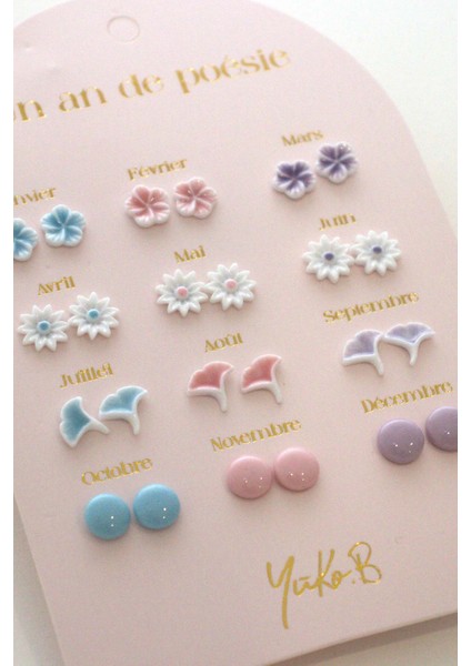 12 Çift Seramik Küpe Setiyıl Temalı Pastel fiyatları