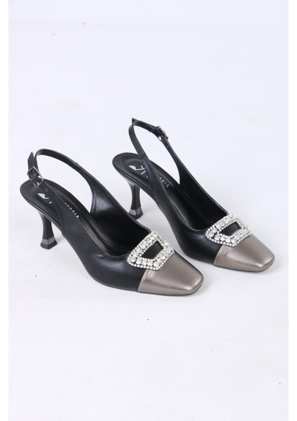 Taş Tokalı Slingback Ince Topuklu Abiye Kadın Ayakkabı modelleri