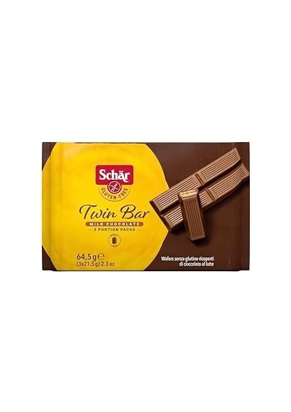 Schar Twin Bar Glutensiz Çiftli Çikolata Bar 64,5 gr