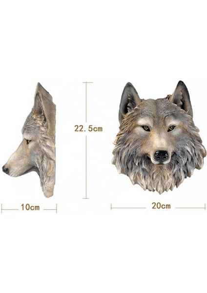 Baş Monte Heykeli Büst El Yapımı Çiftlik Evi Dekoratif Reçine Heykelcik Heykel Için - 20X10X22.5CM 20X10X22.5CM Kurt (Yurt Dışından) indirimleri