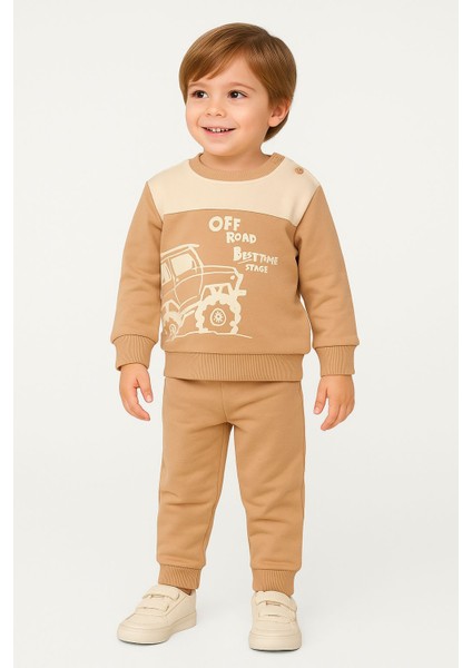 Erkek Bebek %100 Pamuklu Eşofman Takımı 2'li Alt -Üst Takım