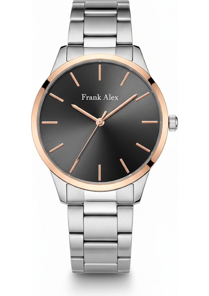 Erkek Kol Saati Altın ve Gümüş Renk, Siyah Kadran - Şık Metal Kordon, 2 Yıl Garantili