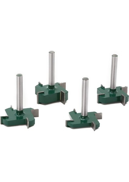 4pcs Cnc Spoilboard Yüzey Yönlendirici Bitleri 1/4 Inç Döşeme Karbür Düzenli Yönlendirici Bit Set Rabbet Yuvası Kesici (Yurt Dışından)