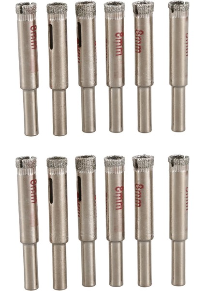 12 Adet 8mm Elmas Çekirdek Matkap Bitleri Seramik Karo Cam Deliği Testere (Yurt Dışından)