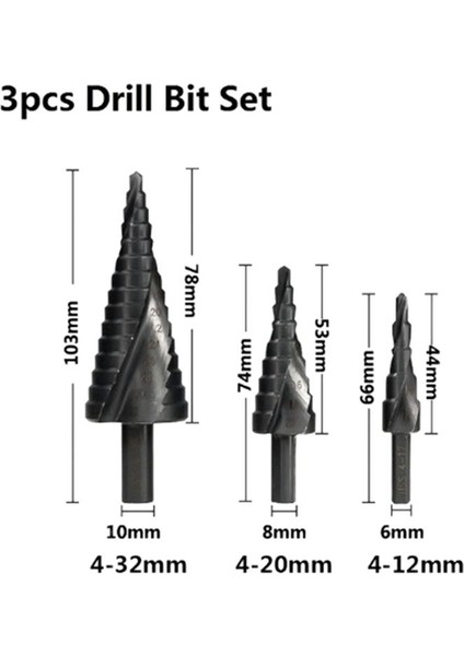 Step Matkap Bit 4-12/20-32MM Nird-Kaplamalı Ahşap Metal Sondaj Aracı Metal Delik Kesici Adım Koni Matkap Bit (Yurt Dışından) indirimleri