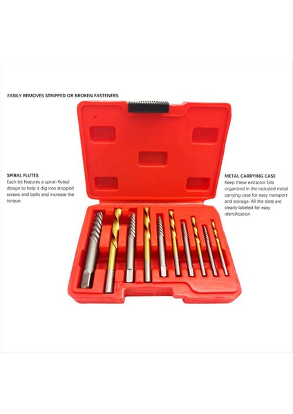 10PCS Set Vidalı Çıkarıcı Kırık Tel Ekleyici Düşmüş Vidaları ve Kırık Cıvata Donanım Aletlerini Çıkarmak Için Kullanılır (Yurt Dışından) indirimleri