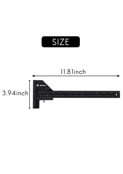 2x Çok Ölçer Ahşap Işleme Çok Fonksiyonlu Cetvel Açı Cetvel Ağaç Işleme Araçları (Yurt Dışından)