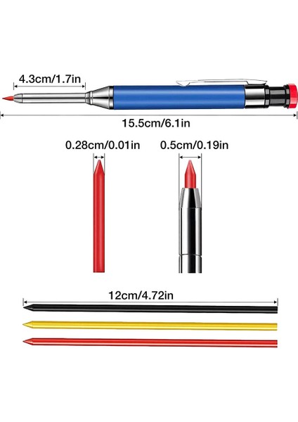 Carpenter&#39 In Kalemleri Derin Delik Markeri Carpenter&#39 In Kalemler Kalem Atölyesi Ahşap Işleme Aracı Için Mekanik Kalem Işaretleyici (Yurt Dışından) fiyatları