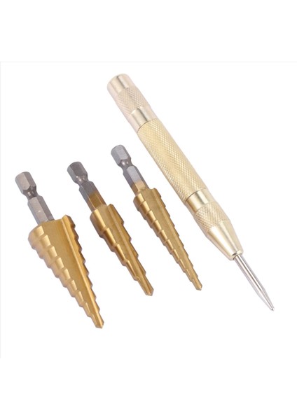 15 Pcs Hss Titanyum Adım Matkap Bit Seti ve 5 Pcs Otomatik Merkez Punch (Yurt Dışından) fırsatları