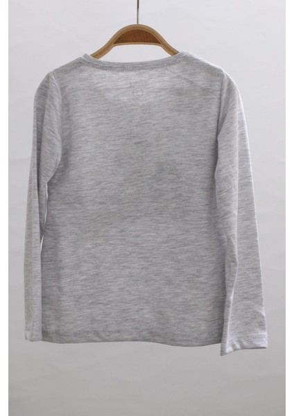 Mojo Kız Çocuk Nice Day Baskılı Uzun Kol T-shirt 623106 Gri