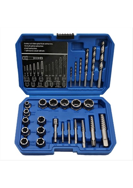 Hasarlı Vidaları ve Donanım Aletlerini Çıkarmak Için 26 Parça Kırık Somun ve Cıvata Ekstraktör Seti Kullanılır (Yurt Dışından)
