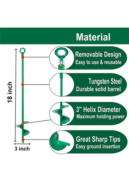 18 Inç Zemin Ankraj Kiti Helix Toprak Toprak Çapası Kamp Çadırı Için Ağır Hizmet Kulübesi Çapa Kancası Kanopi Salıncak Setleri 4 Pcs (Yurt Dışından) fırsatları