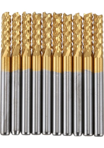 3 175MM 10PCS Kaplamalı Çilek Pcb Freze Kesici Mısır Diş Metal Tungsten Karbür Cnc Gravür Yönlendirici Ağaç Işleme (Yurt Dışından)