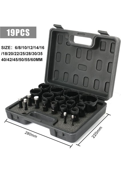 Elmas Kupa Testere Kaplamalı Matkap Bitleri Seti 19PCS 6-60MM Delik Granit Taş Karo Seramik Yapı Araçları Için Testere Kiti (Yurt Dışından) fiyatları