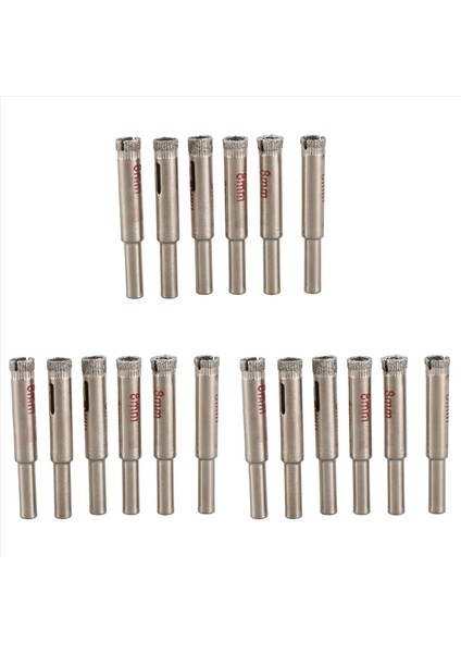 18 Adet 8mm Elmas Çekirdek Matkap Bitleri Seramik Karo Cam Deliği Testere (Yurt Dışından)