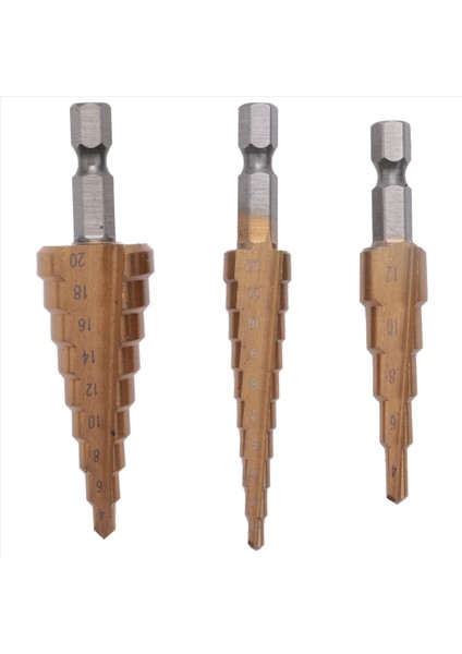 9pc Hss Adım Koni Konik Matkap Bit Set Metal Delik Kesici Metriği 3-12 4-12 4-20MM 1/4 Inç Titanyum Kaplamalı Metal Altı (Yurt Dışından) indirimleri