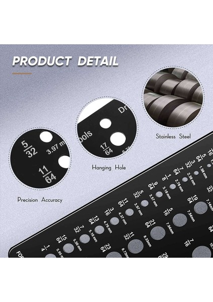 2x Matkap Bitlik Göstergesi 1/16 Inç Ila 1/2 Inç Vida Boyutu ve Iplik Göstergesi Inç ve Ondalık Matkap Göstergesi Matkap Bitlik Kılavuzu (Yurt Dışından) indirimleri