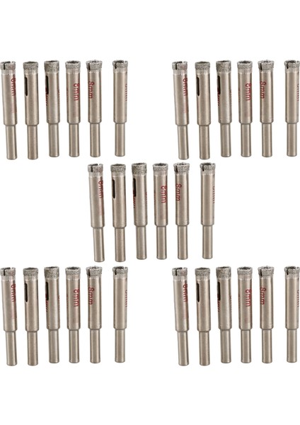 30 Adet 8mm Elmas Çekirdek Matkap Bitleri Seramik Karo Cam Deliği Testere (Yurt Dışından)