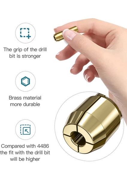 20PCS Dremel Için Pirinç Kolı Yedek 4485 Hızlı Değişiklik Döner Sondaj Somun Alet Seti 0 8/1 2/1 5/1 8/2 0/2 4/3 0/3 2mm (Yurt Dışından) modelleri