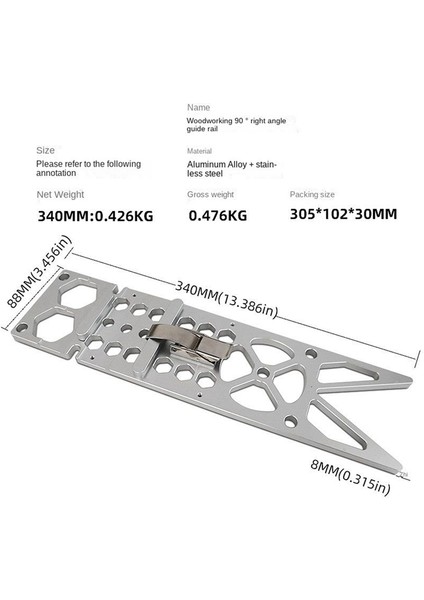 340MM Uzunluğunda 90 Derece Ağaç Işleme Kılavuzu Raylı Elektrikli Dairesel Testere Rayı (Yurt Dışından) fiyatları