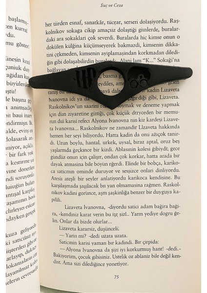 Harry Potter Kitap Okuma Yüzüğü - Sayfa Tutucu - 2'li Model, Siyah, 3D Baskı