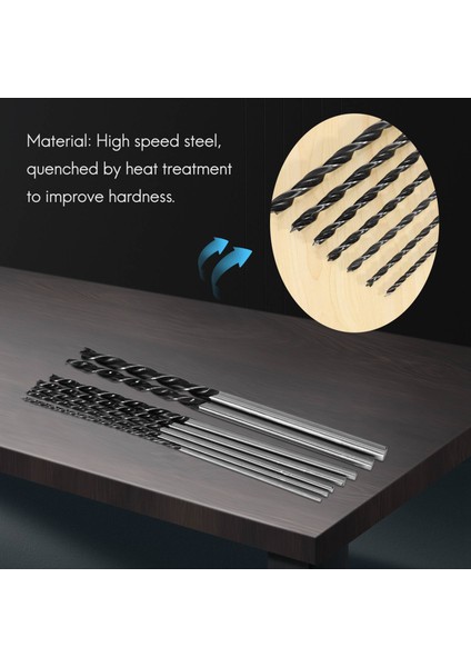 7pc x Uzun Ahşap Matkap Bit Seti 4mm 5mm 6mm 7mm 8mm 10MM 12MM x 300MM Brad Noktası (Yurt Dışından) fiyatları